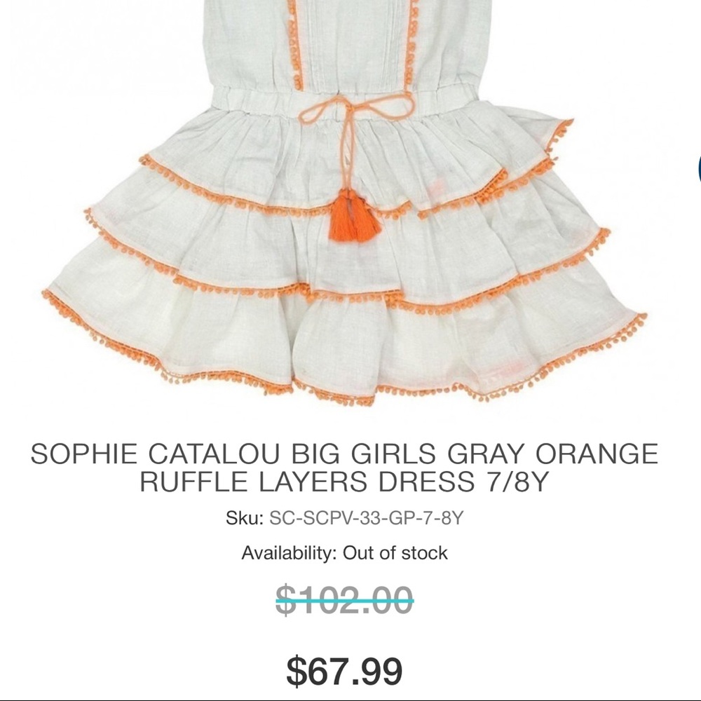 SOPHIE CATALOU GIRLS RUFFLE LAYERS DRESS - Picture 8 of 8